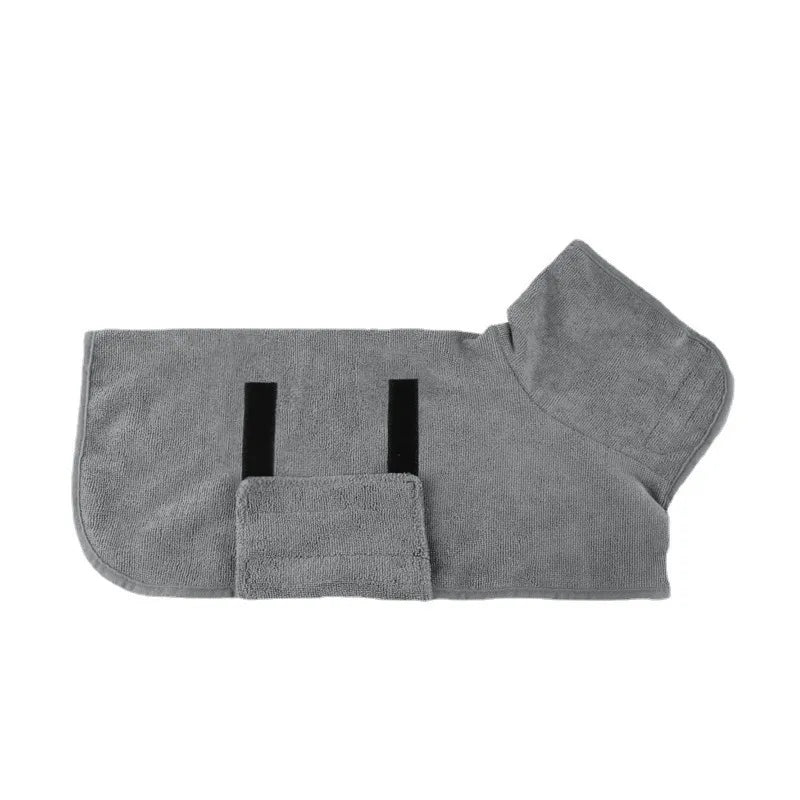 Wuffora CozyDry Dog Robe, grey, laid flat